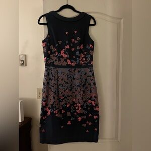 Boden Navy Dress with Pink and Blue Flowers